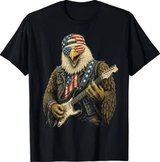 4th of July Patriotic Eagle Guitar 1776 2026 T-Shirt Unisex T-shirt, Sweatshirt, Hoodie, Long Sleeve Tee - T-Shirt, Sweatshirt, Hoodie
