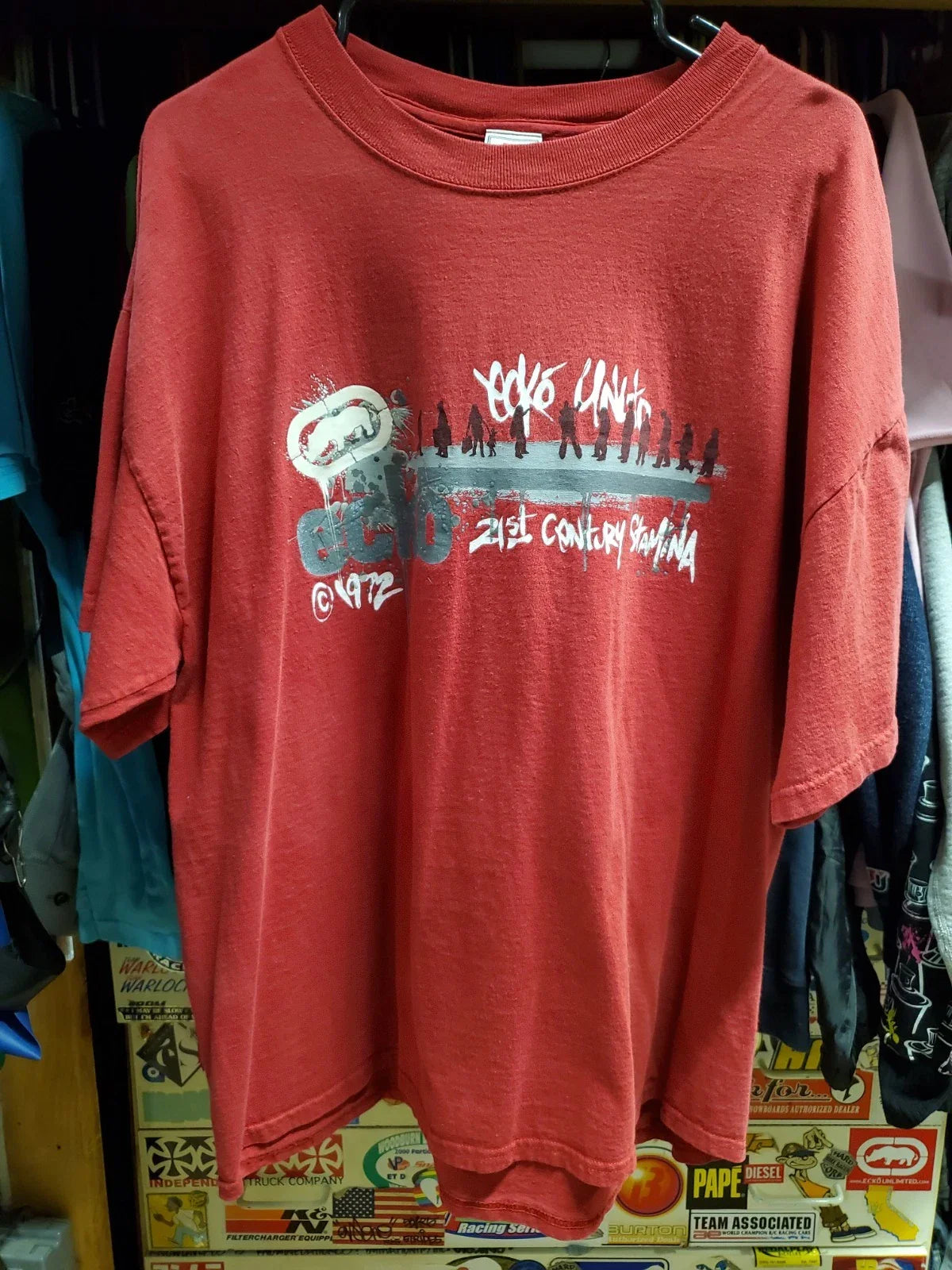 Y2K ECKO UNLIMITED 21st Century STAMINA Gray White Black Red T Shirt Size Large Unisex T-shirt, Sweatshirt, Hoodie, Long Sleeve Tee - T-Shirt, Sweatshirt, Hoodie