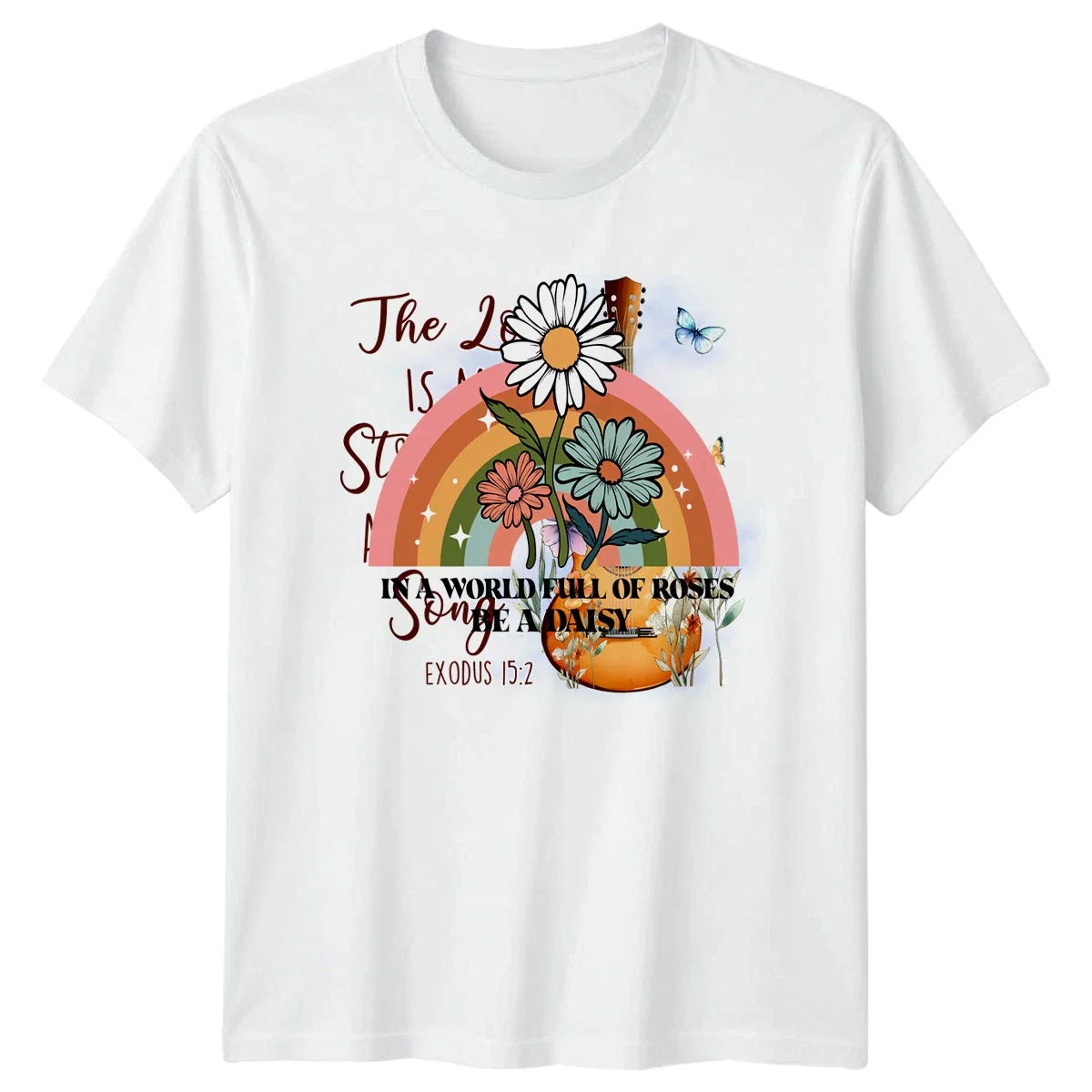 In A World Full Of Roses T-Shirt Daisy Boho Rainbow Floral Inspirational Unisex T-shirt, Sweatshirt, Hoodie, Long Sleeve Tee - T-Shirt, Sweatshirt, Hoodie