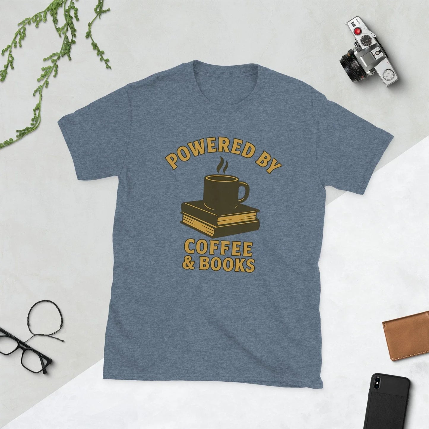 Powered by Coffee & Books Graphic Tee Unisex Reading Shirt Gift for Book Lovers Unisex T-shirt, Sweatshirt, Hoodie, Long Sleeve Tee - T-Shirt, Sweatshirt, Hoodie