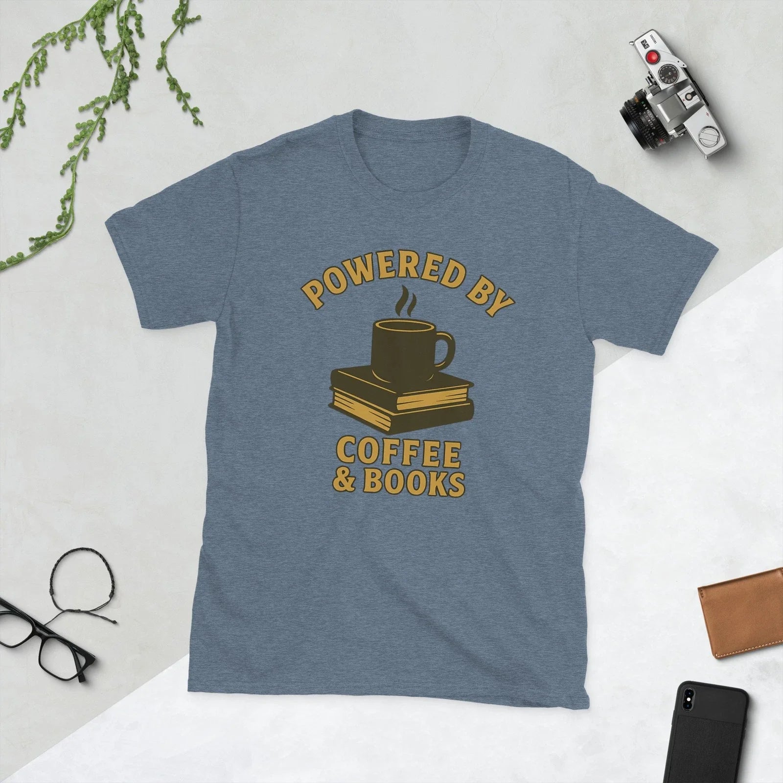 Powered by Coffee & Books Graphic Tee Unisex Reading Shirt Gift for Book Lovers Unisex T-shirt, Sweatshirt, Hoodie, Long Sleeve Tee - T-Shirt, Sweatshirt, Hoodie