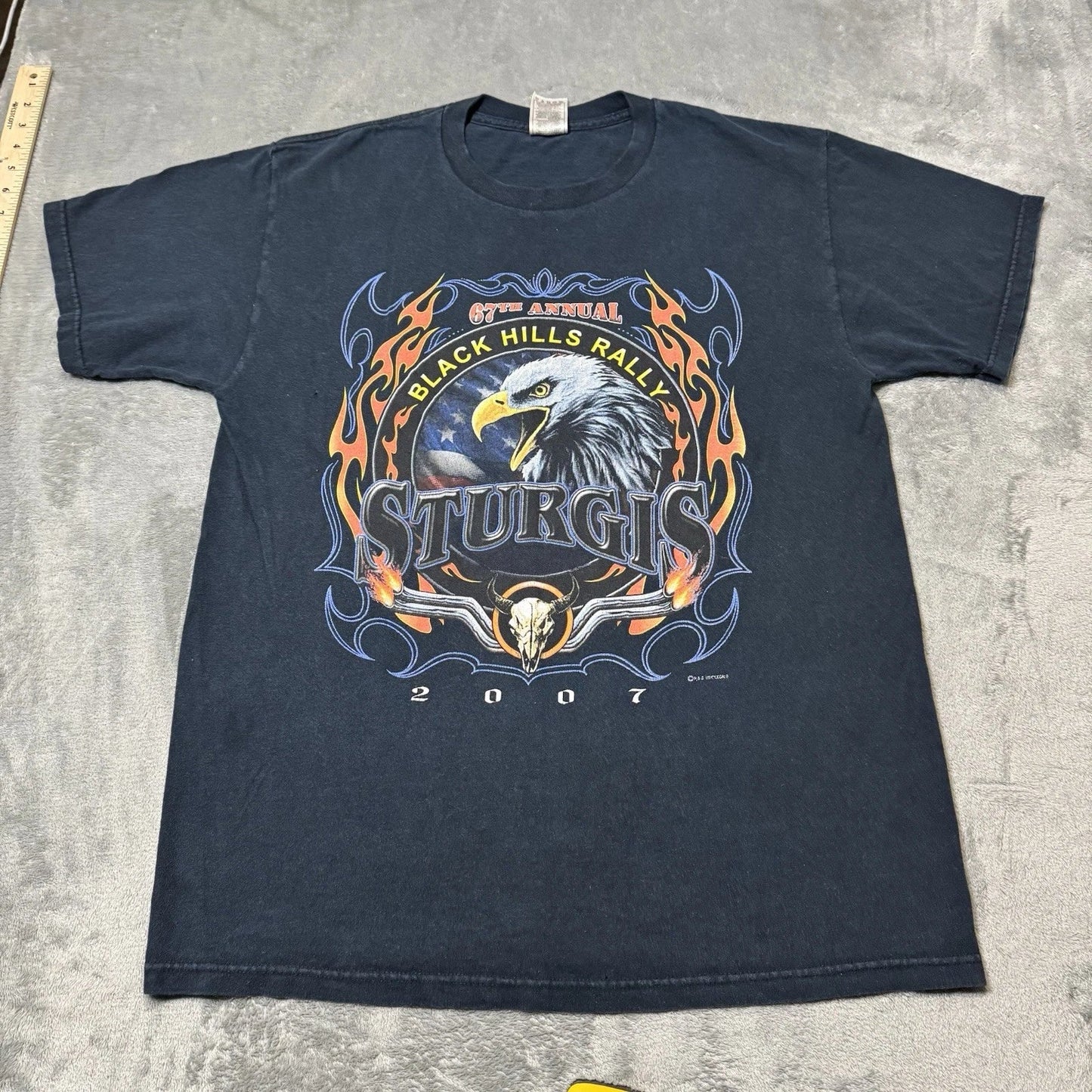 VTG Y2K 2007 Sturgis Eagle Biker Tshirt Mens Size L Black Hills Rally Grunge Unisex T-shirt, Sweatshirt, Hoodie, Long Sleeve Tee - T-Shirt, Sweatshirt, Hoodie