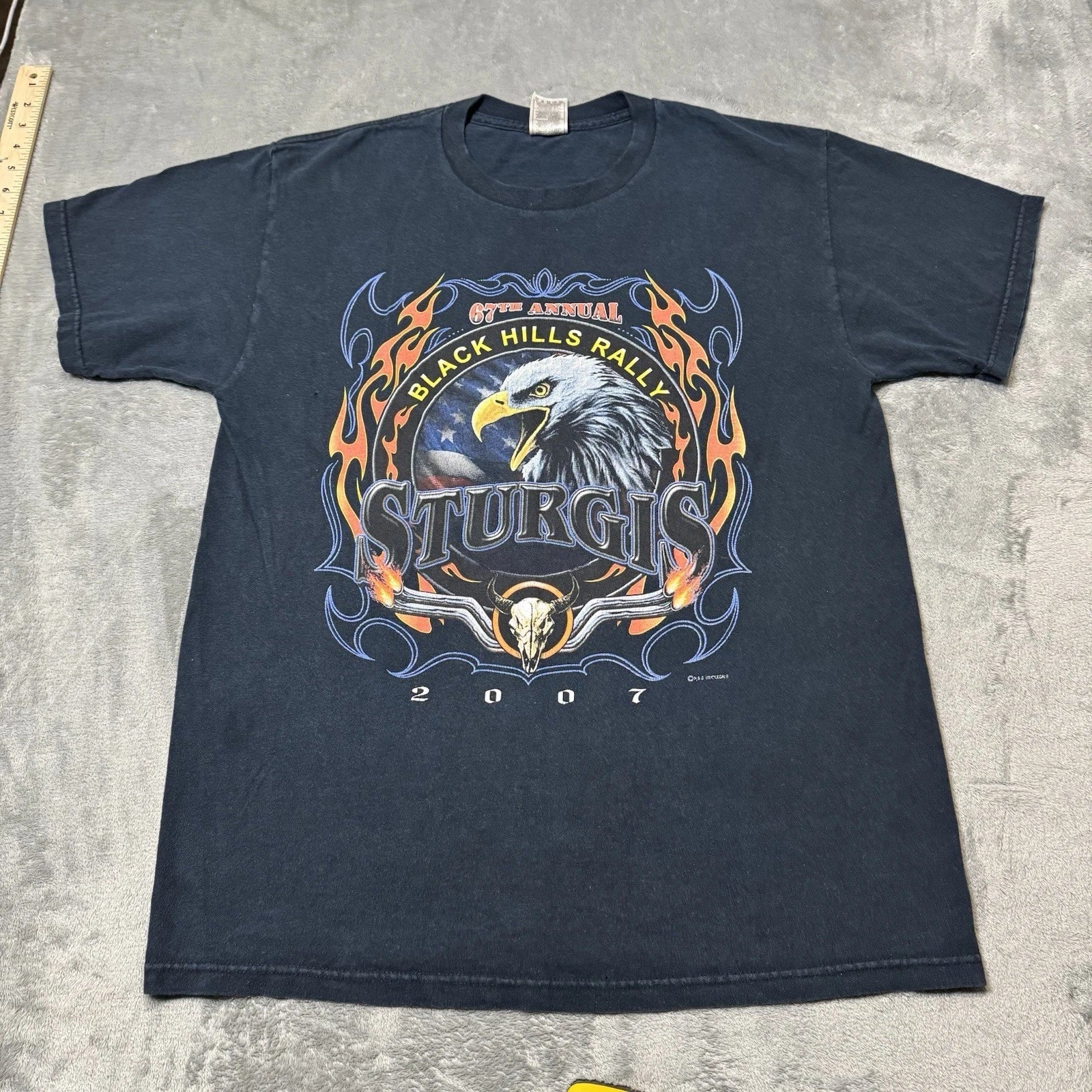 VTG Y2K 2007 Sturgis Eagle Biker Tshirt Mens Size L Black Hills Rally Grunge Unisex T-shirt, Sweatshirt, Hoodie, Long Sleeve Tee - T-Shirt, Sweatshirt, Hoodie