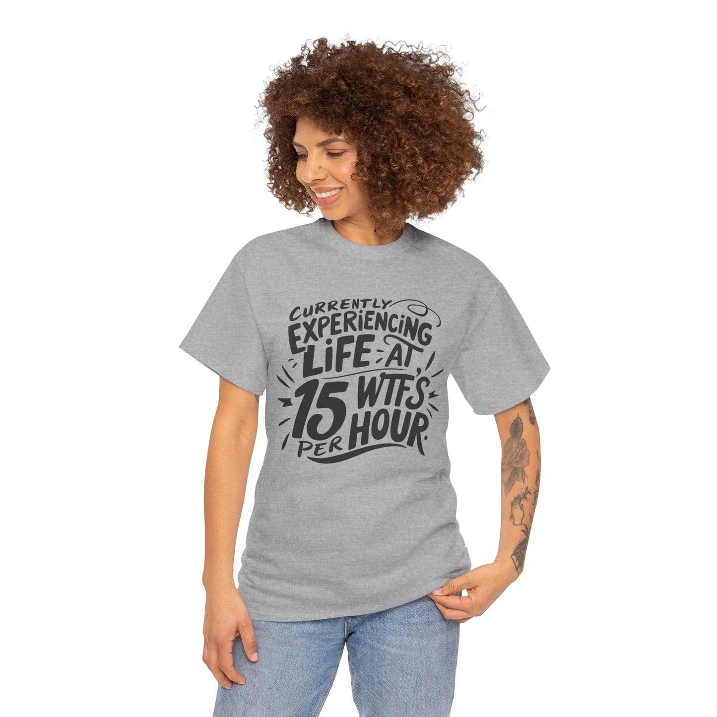 currently experiencing life at 14 WTF'S Shirt | Silly & Fun T-Shirt Unisex T-shirt, Sweatshirt, Hoodie, Long Sleeve Tee - T-Shirt, Sweatshirt, Hoodie