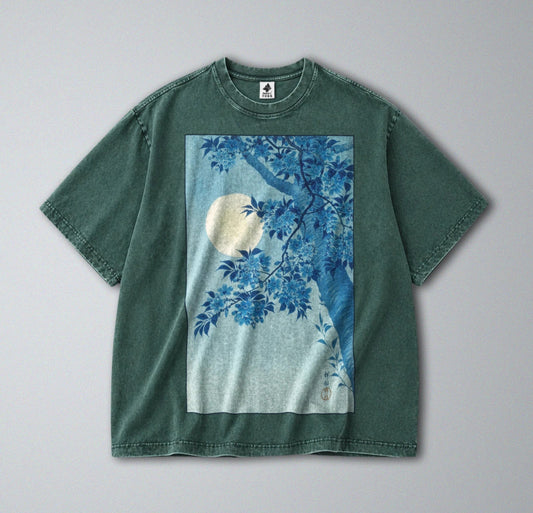 100% Cotton Tee - Unisex Retro Oversized Fit - Japanese Blossoming Cherry Print Unisex T-shirt, Sweatshirt, Hoodie, Long Sleeve Tee - T-Shirt, Sweatshirt, Hoodie