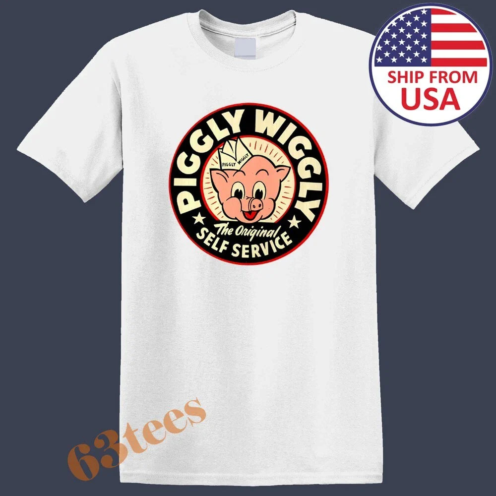 Piggly Wiggly Grocery Store Men's White Size S to 5XL Unisex T-shirt, Sweatshirt, Hoodie, Long Sleeve Tee - T-Shirt, Sweatshirt, Hoodie