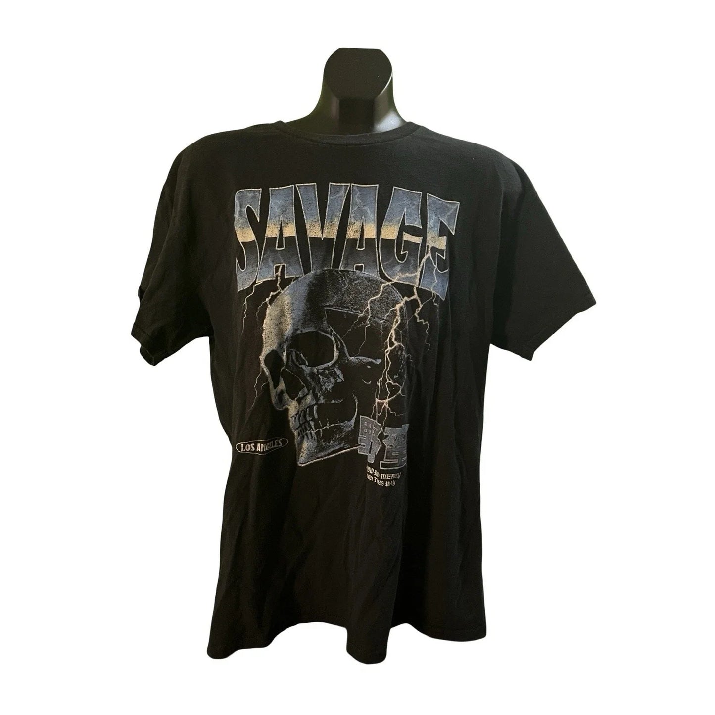 HYBRID Savage Skull Lightning Graphic T-Shirt Mens L Black LA Streetwear Tee Unisex T-shirt, Sweatshirt, Hoodie, Long Sleeve Tee - T-Shirt, Sweatshirt, Hoodie