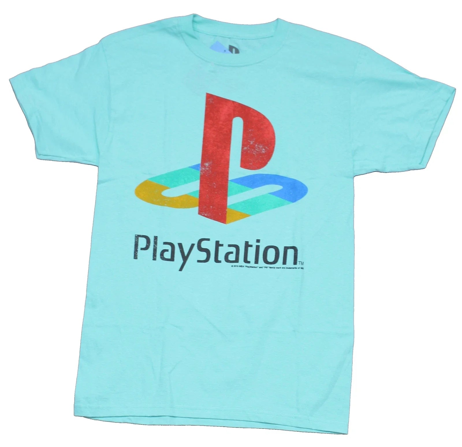 PlayStation Mens  T-Shirt - Distressed Large Logo Over Name Unisex T-shirt, Sweatshirt, Hoodie, Long Sleeve Tee - T-Shirt, Sweatshirt, Hoodie