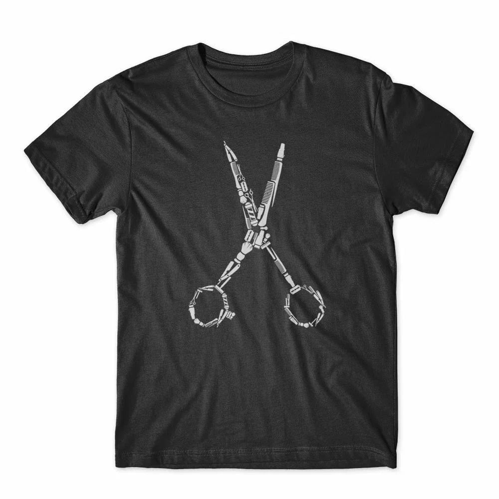 Barber Stylish Scissors T-Shirt 100% Cotton Premium Tee NEW Unisex T-shirt, Sweatshirt, Hoodie, Long Sleeve Tee - T-Shirt, Sweatshirt, Hoodie