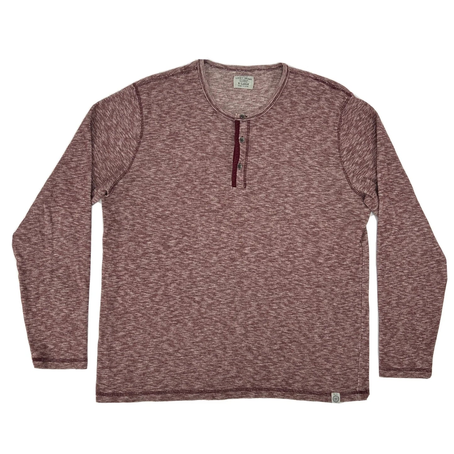 Lucky Brand Shirt Mens XL Red Heather Long Sleeve Henley Unisex T-shirt, Sweatshirt, Hoodie, Long Sleeve Tee - T-Shirt, Sweatshirt, Hoodie