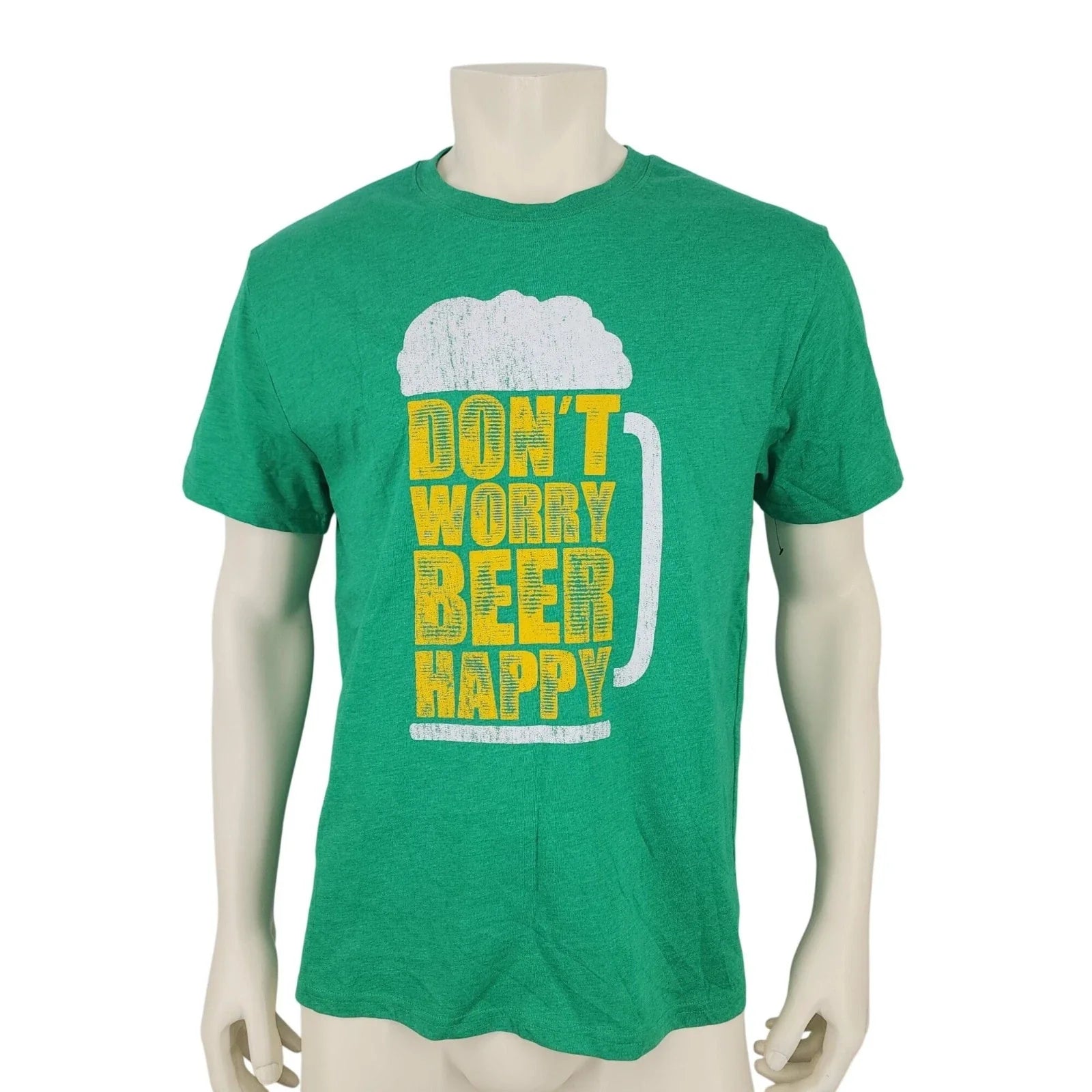 Unisex Press Lab NWOT Don't Worry Beer Happy Green T-Shirt Medium Tee Unisex T-shirt, Sweatshirt, Hoodie, Long Sleeve Tee - T-Shirt, Sweatshirt, Hoodie