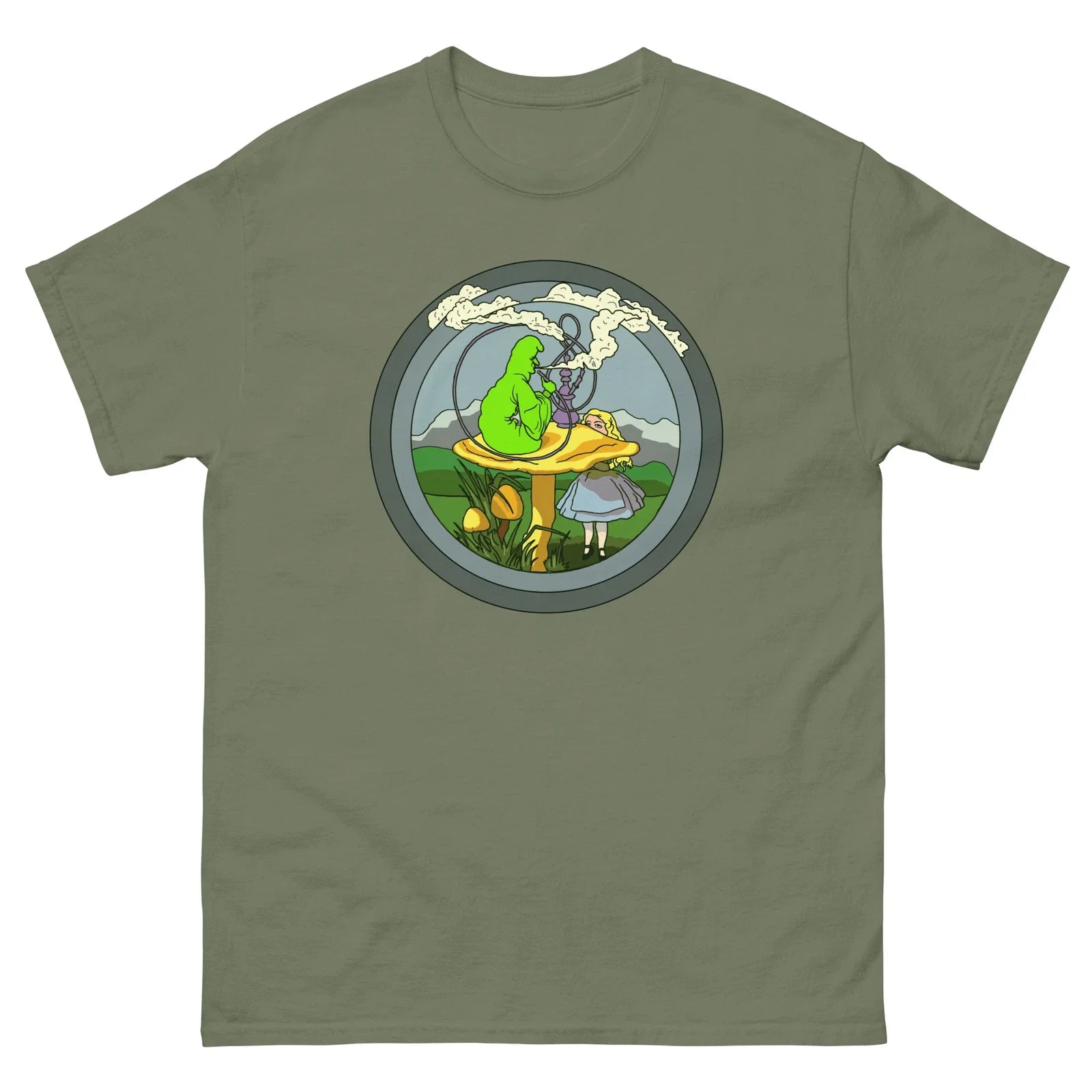 Alice in Wonderland T-shirt, The Caterpillar, LSD blotter, Psychedelic Unisex T-shirt, Sweatshirt, Hoodie, Long Sleeve Tee - T-Shirt, Sweatshirt, Hoodie