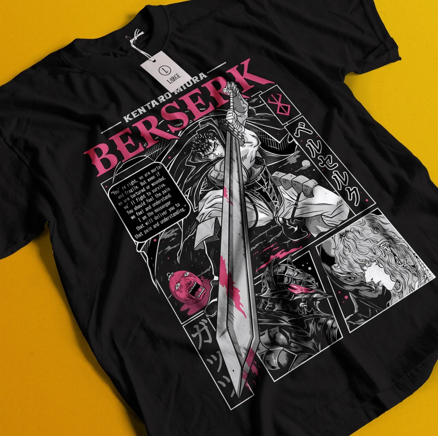 Berserk T-Shirt Guts Shirt Griffith Tshirt Casca Tee Warrior Anime Manga Farnese Unisex T-shirt, Sweatshirt, Hoodie, Long Sleeve Tee - T-Shirt, Sweatshirt, Hoodie