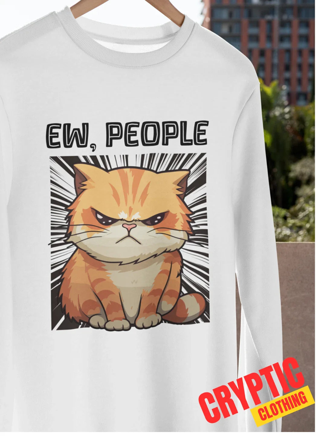 Funny Grumpy Cat Ew People T SHIRT S-3XL Angry Cat Cool Introvert Funny Gift TEE Unisex T-shirt, Sweatshirt, Hoodie, Long Sleeve Tee - T-Shirt, Sweatshirt, Hoodie