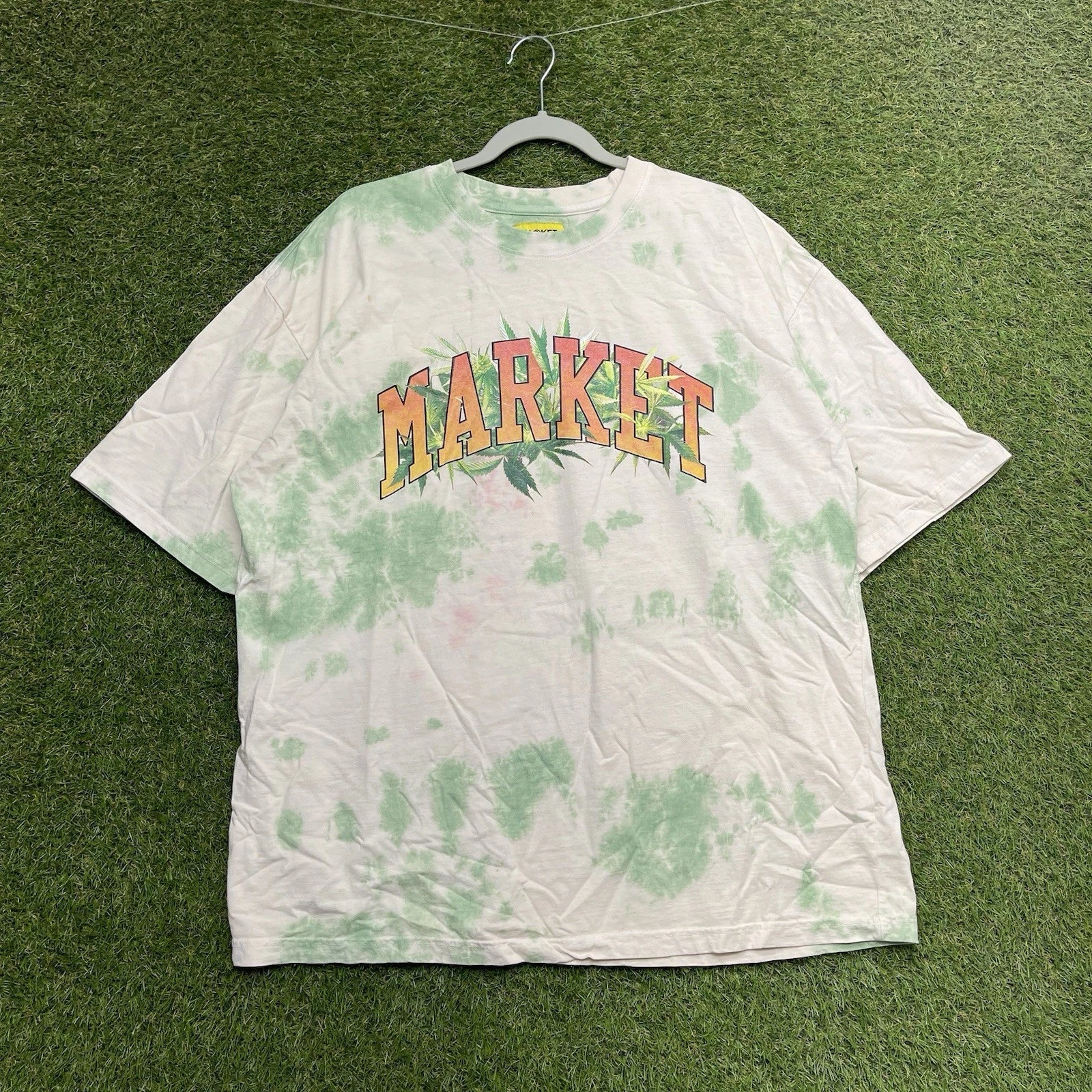 Market Shirt Mens XL Graphic Print TieDye Short Sleeve Spellout y2k Hippie Boho Unisex T-shirt, Sweatshirt, Hoodie, Long Sleeve Tee - T-Shirt, Sweatshirt, Hoodie