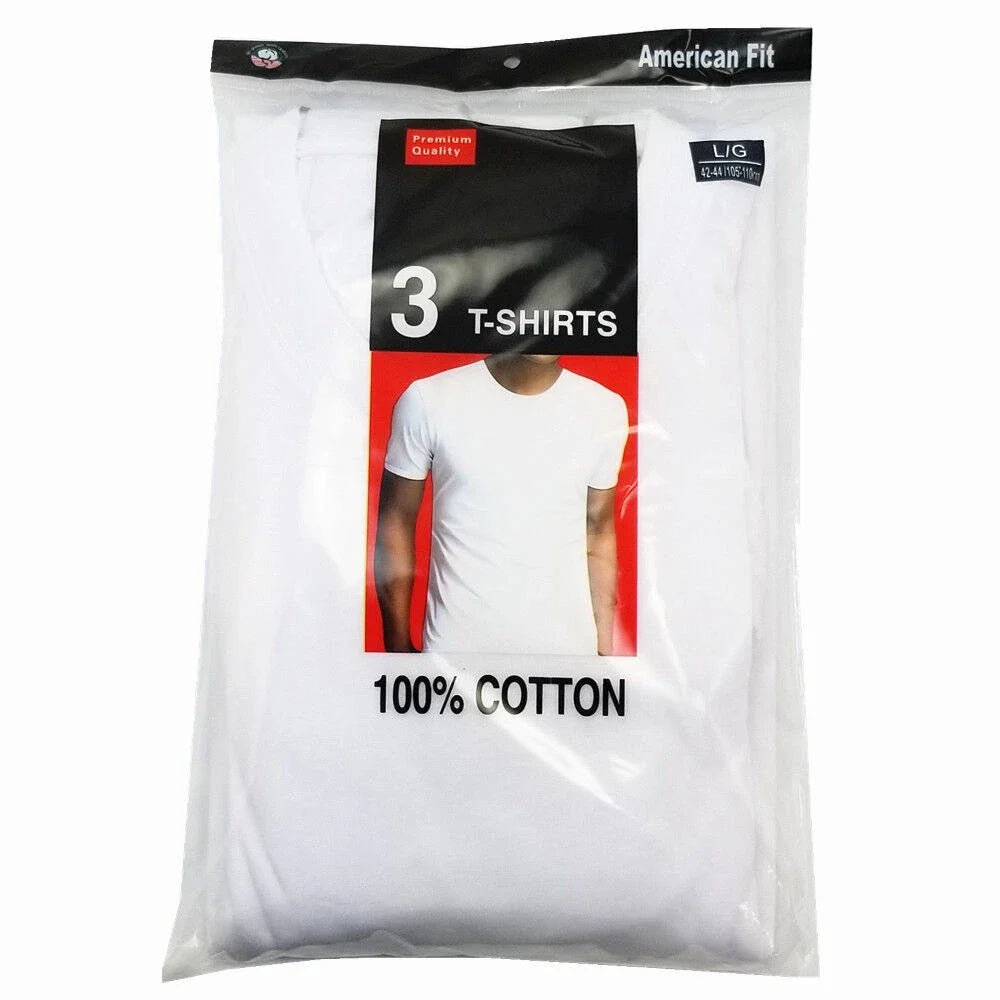 3-Pack Men's Black/White 100% Cotton Crew Neck T-Shirts Tagless ~ Undershirt Unisex T-shirt, Sweatshirt, Hoodie, Long Sleeve Tee - T-Shirt, Sweatshirt, Hoodie
