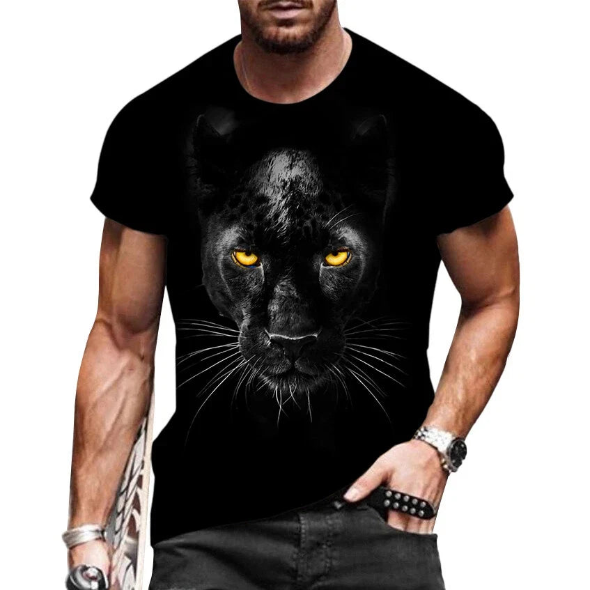 T Shirt Men Fashion Short Sleeve Panther Gaze Print T-Shirt Streetwear Black Tee Unisex T-shirt, Sweatshirt, Hoodie, Long Sleeve Tee - T-Shirt, Sweatshirt, Hoodie