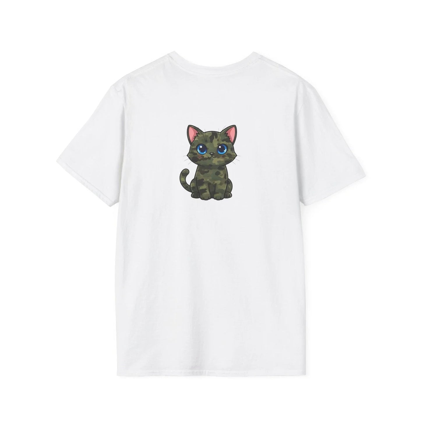 Camouflage Kawaii Kitty T-Shirt | Cute Camouflage Cat Design on Back Unisex T-shirt, Sweatshirt, Hoodie, Long Sleeve Tee - T-Shirt, Sweatshirt, Hoodie