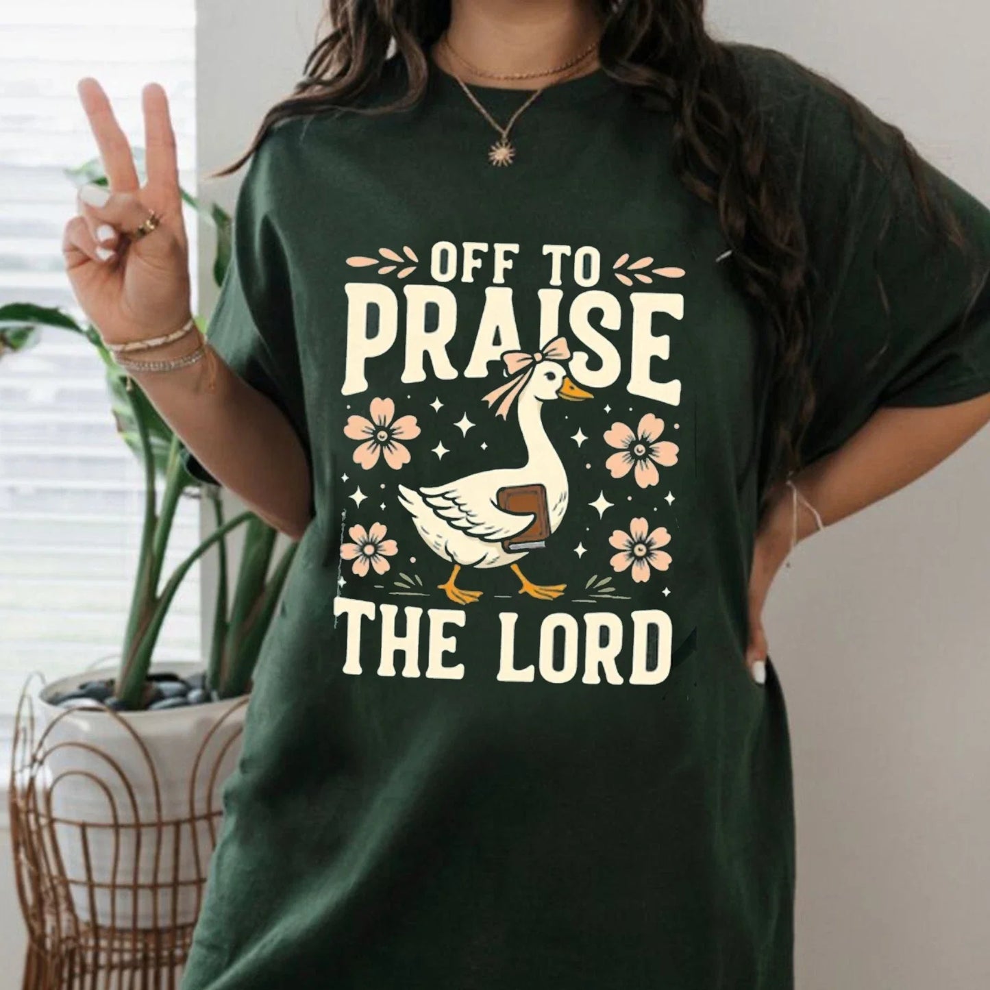 Off to Praise the Lord shirt, Bible Verse Christian Tee, Faith Goose Shirt Unisex T-shirt, Sweatshirt, Hoodie, Long Sleeve Tee - T-Shirt, Sweatshirt, Hoodie