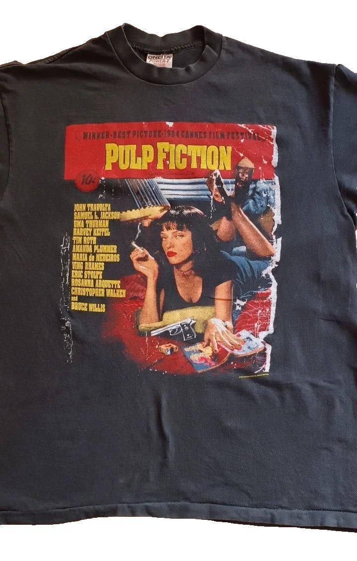 PULP FICTION 1994 T-Shirt Black XL Vintage Oneita Cotton Short Sleeve Unisex T-shirt, Sweatshirt, Hoodie, Long Sleeve Tee - T-Shirt, Sweatshirt, Hoodie
