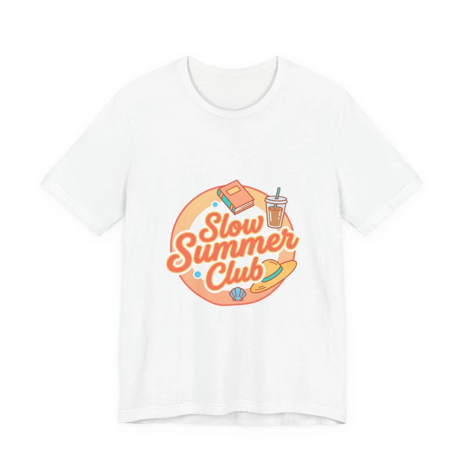 Slow Summer Club Tee | summer aesthetic, pastel coastal vibes Unisex T-shirt, Sweatshirt, Hoodie, Long Sleeve Tee - T-Shirt, Sweatshirt, Hoodie