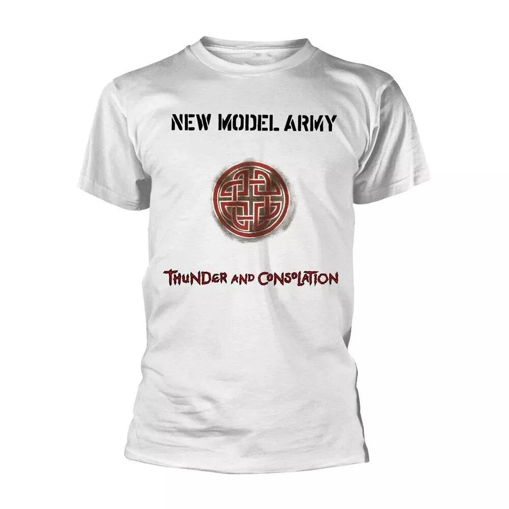 New Model Army (NMA) - THUNDER AND CONSOLATION - White  Official T SHIRT Unisex T-shirt, Sweatshirt, Hoodie, Long Sleeve Tee - T-Shirt, Sweatshirt, Hoodie