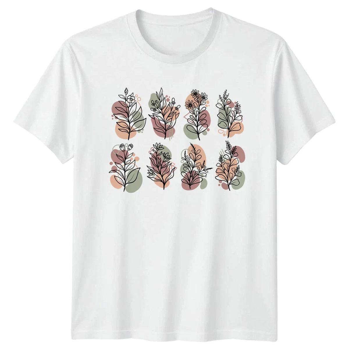 Boho Botanical Line Art Floral Womens T-Shirt Nature Birthday Gift For Her Unisex T-shirt, Sweatshirt, Hoodie, Long Sleeve Tee - T-Shirt, Sweatshirt, Hoodie