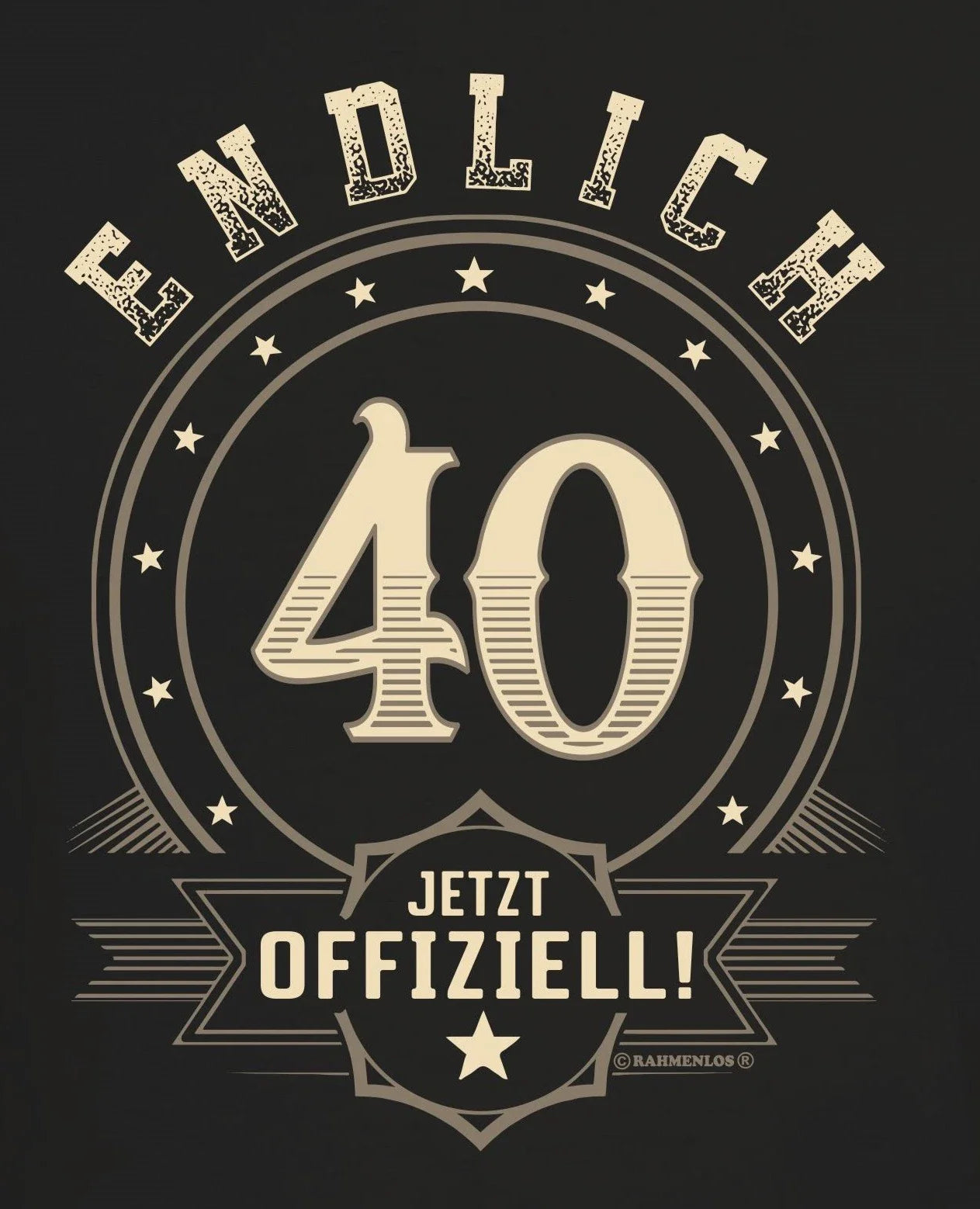 40th Birthday Men's T-Shirt Finally 40 - Now Official Quote Shirt Gift Unisex T-shirt, Sweatshirt, Hoodie, Long Sleeve Tee - T-Shirt, Sweatshirt, Hoodie