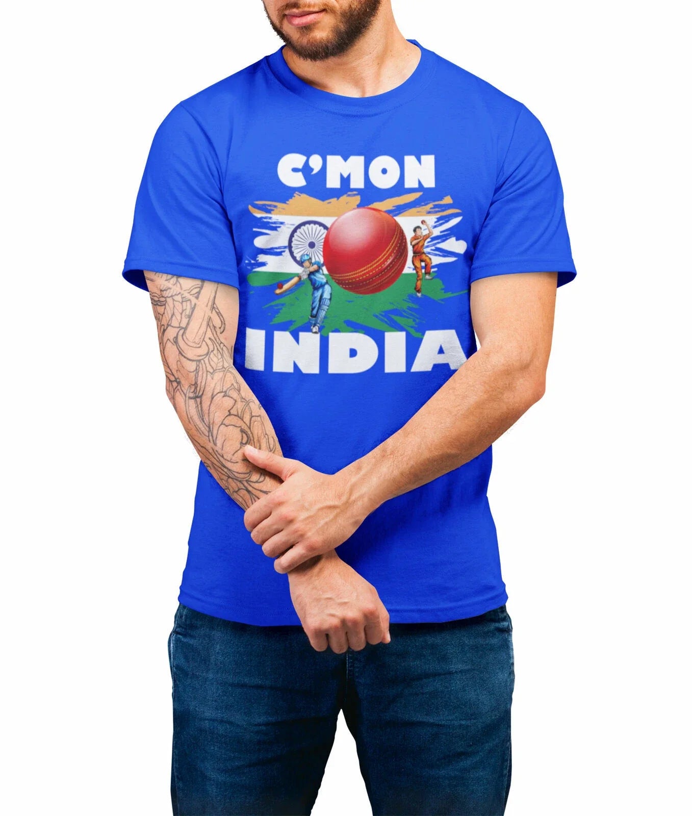 Cmon INDIA Cricket  Cotton T-Shirt Choice of Mens Womens Kids Indian Gift Unisex T-shirt, Sweatshirt, Hoodie, Long Sleeve Tee - T-Shirt, Sweatshirt, Hoodie
