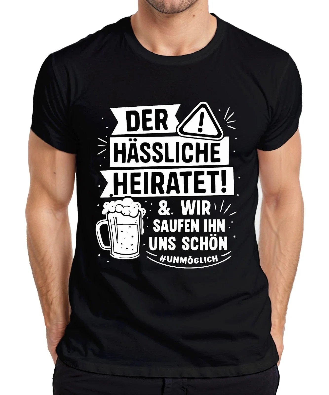 The Ugly One We Marry Him Beautiful JGA Beer Party Funny Mens T-Shirt Unisex T-shirt, Sweatshirt, Hoodie, Long Sleeve Tee - T-Shirt, Sweatshirt, Hoodie