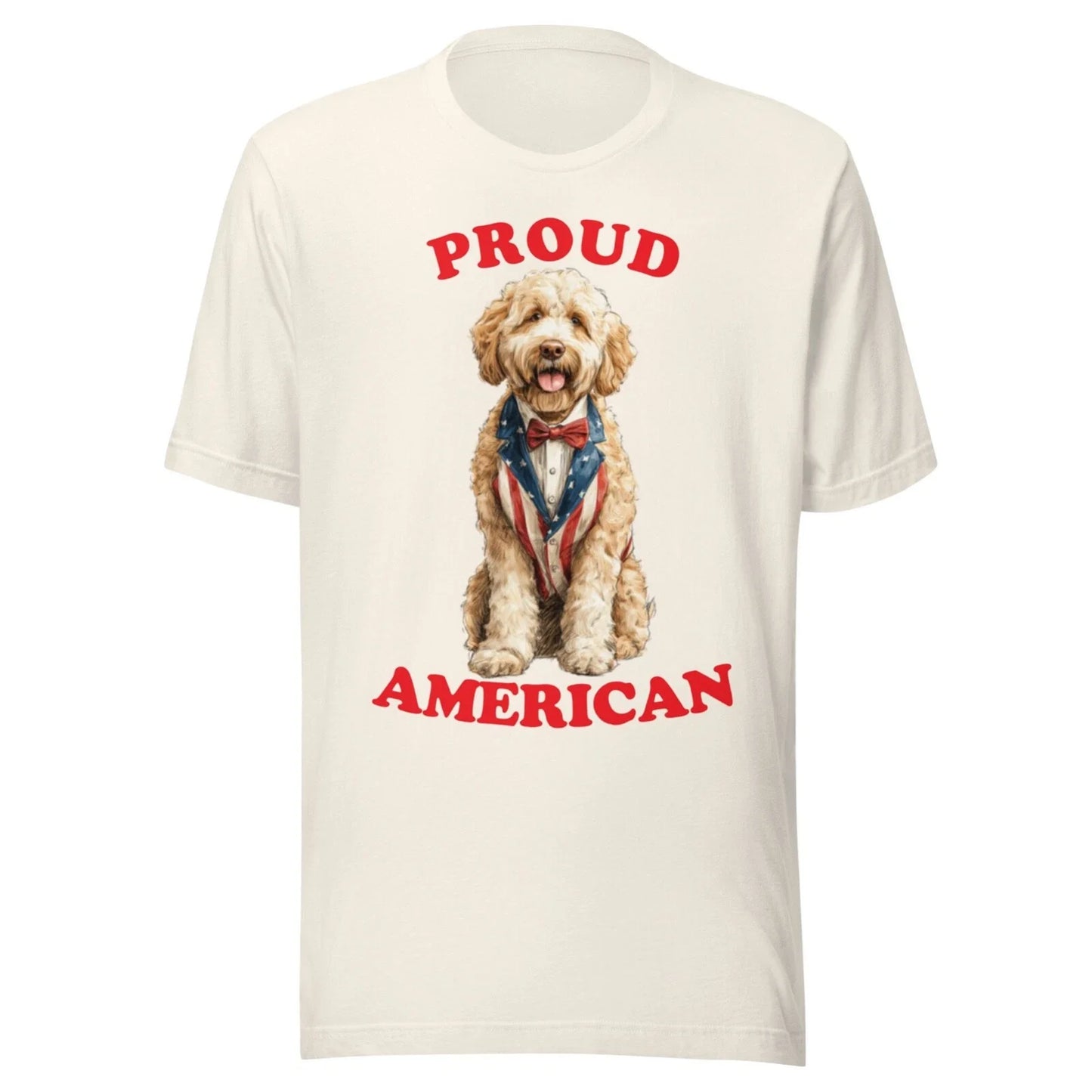 GOLDENDOODLE SHIRT - PATRIOTIC 4TH JULY AMERICAN ADULT - ALL SIZES - VTG WHITE 2 Unisex T-shirt, Sweatshirt, Hoodie, Long Sleeve Tee - T-Shirt, Sweatshirt, Hoodie