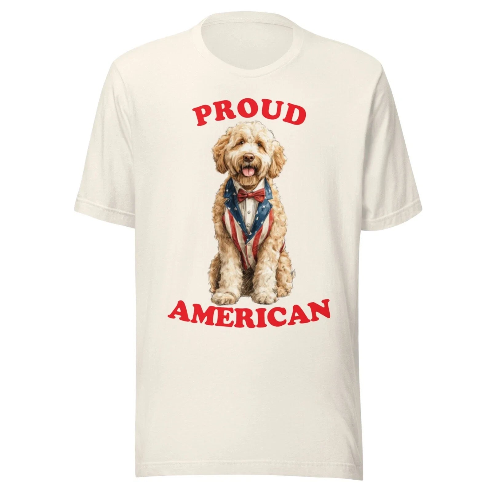 GOLDENDOODLE SHIRT - PATRIOTIC 4TH JULY AMERICAN ADULT - ALL SIZES - VTG WHITE 2 Unisex T-shirt, Sweatshirt, Hoodie, Long Sleeve Tee - T-Shirt, Sweatshirt, Hoodie