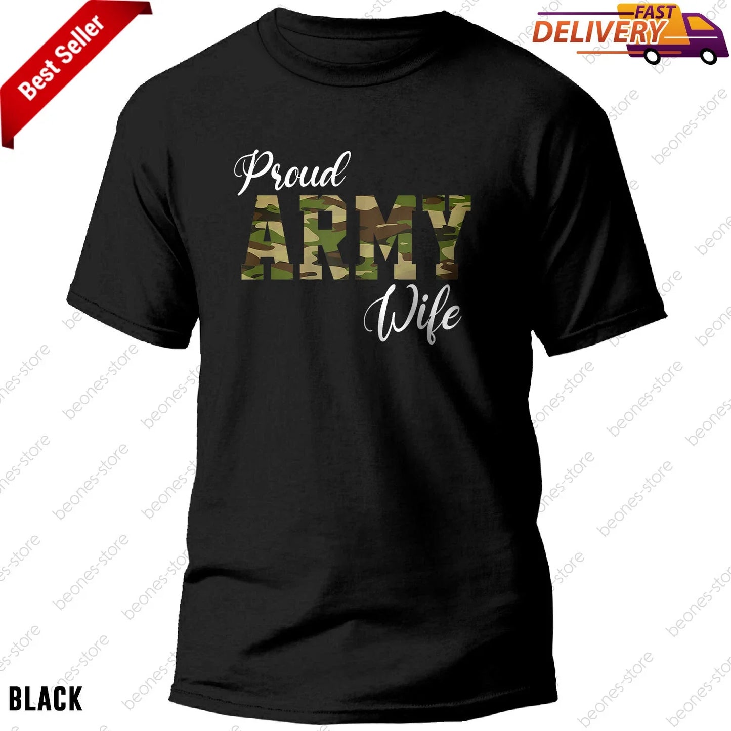 Proud Army Wife Military T-Shirt for Women Wife of Brave US Soldier Gift Unisex T-shirt, Sweatshirt, Hoodie, Long Sleeve Tee - T-Shirt, Sweatshirt, Hoodie