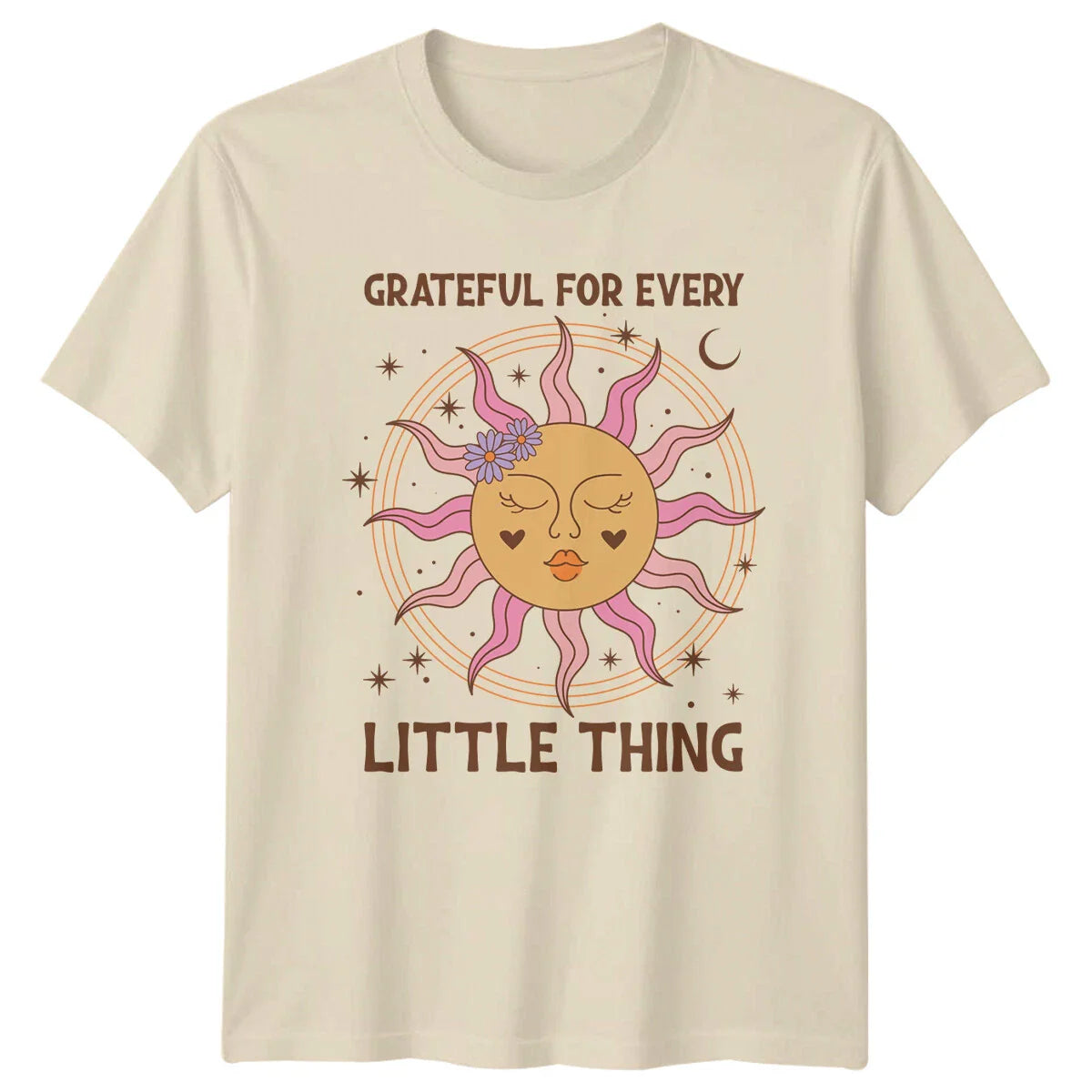 Grateful For Every Little Thing Celestial Sun Boho T-Shirt Unisex T-shirt, Sweatshirt, Hoodie, Long Sleeve Tee - T-Shirt, Sweatshirt, Hoodie