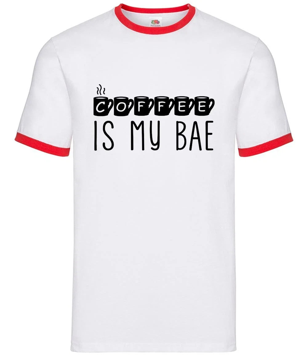 Coffee Is My Bae - Mens Ringer - Latte Mocha Drink Drinking Funny Love Unisex T-shirt, Sweatshirt, Hoodie, Long Sleeve Tee - T-Shirt, Sweatshirt, Hoodie