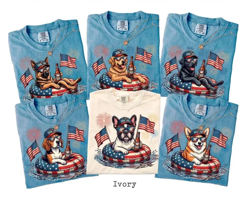 Comfort Colors Custom Patriotic Dog Print 250 Fireworks Custom Breed Gift Unisex T-shirt, Sweatshirt, Hoodie, Long Sleeve Tee - T-Shirt, Sweatshirt, Hoodie