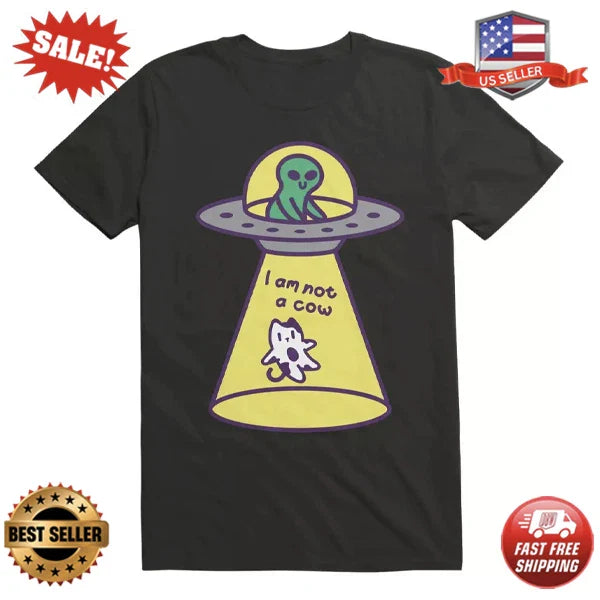 Kawaii Cat Abduction T Shirt Funny Unisex T-shirt, Sweatshirt, Hoodie, Long Sleeve Tee - T-Shirt, Sweatshirt, Hoodie