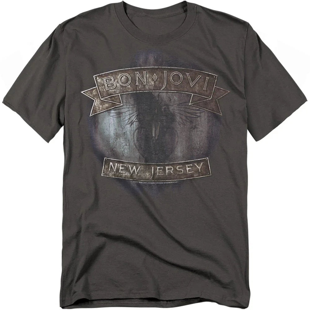 Bon Jovi New Jersey T-Shirt S-4XL, Charcoal Unisex T-shirt, Sweatshirt, Hoodie, Long Sleeve Tee - T-Shirt, Sweatshirt, Hoodie