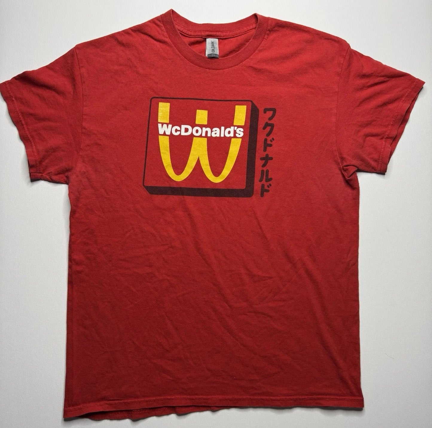 Japanese Anime McDonalds Style T-Shirt Mens Medium Red Pop Art Skater Y2K Unisex T-shirt, Sweatshirt, Hoodie, Long Sleeve Tee - T-Shirt, Sweatshirt, Hoodie