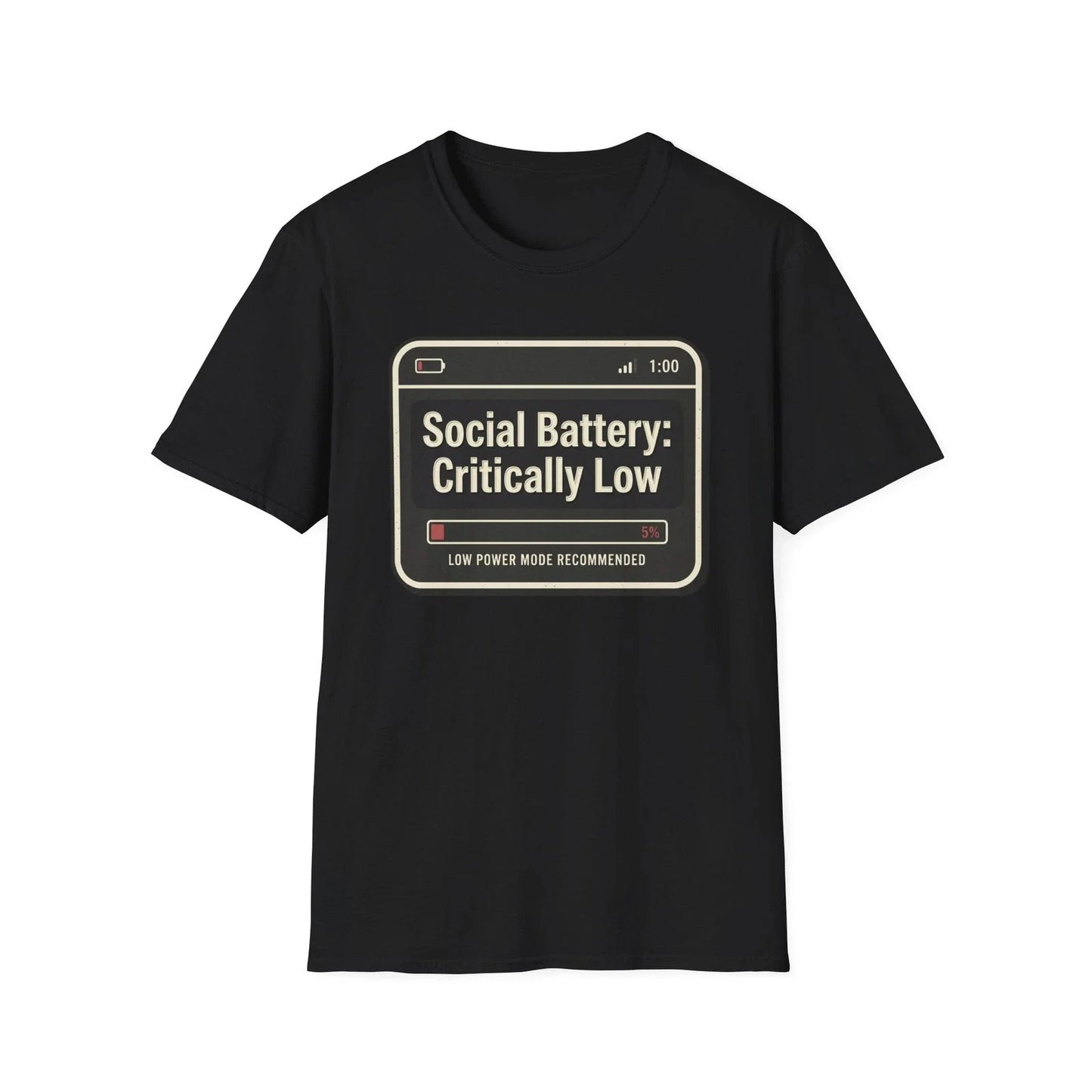 Social Battery Critically Low Funny Introvert Meme T-Shirt Gift Tee Shirt Unisex T-shirt, Sweatshirt, Hoodie, Long Sleeve Tee - T-Shirt, Sweatshirt, Hoodie