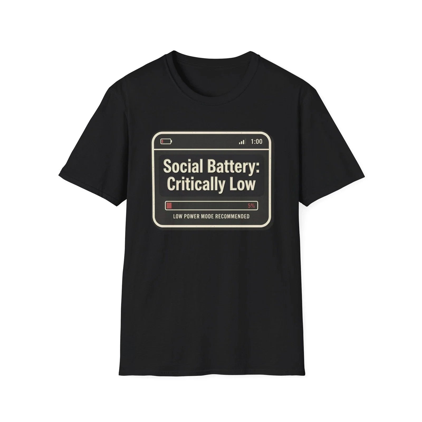 Social Battery Critically Low Funny Introvert Meme T-Shirt Gift Tee Shirt Unisex T-shirt, Sweatshirt, Hoodie, Long Sleeve Tee - T-Shirt, Sweatshirt, Hoodie