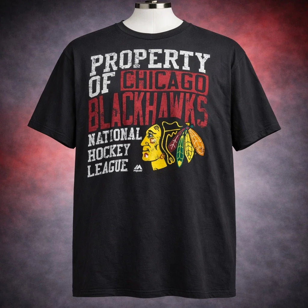 VTG Y2K Chicago Blackhawks NHL Distressed Graphic Shirt XL Unisex T-shirt, Sweatshirt, Hoodie, Long Sleeve Tee - T-Shirt, Sweatshirt, Hoodie