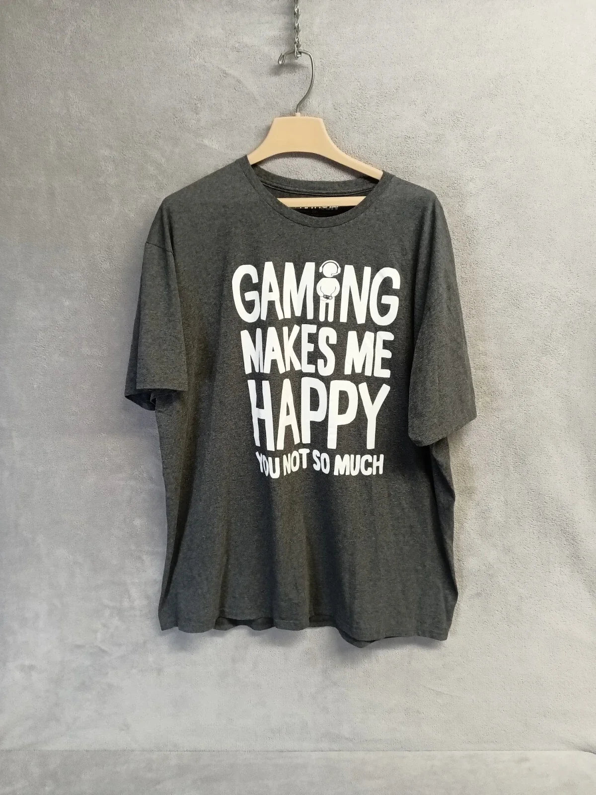 FifthSun T Shirt Mens XXL Gray "Gaming Makes Me Happy" Funny Unisex T-shirt, Sweatshirt, Hoodie, Long Sleeve Tee - T-Shirt, Sweatshirt, Hoodie