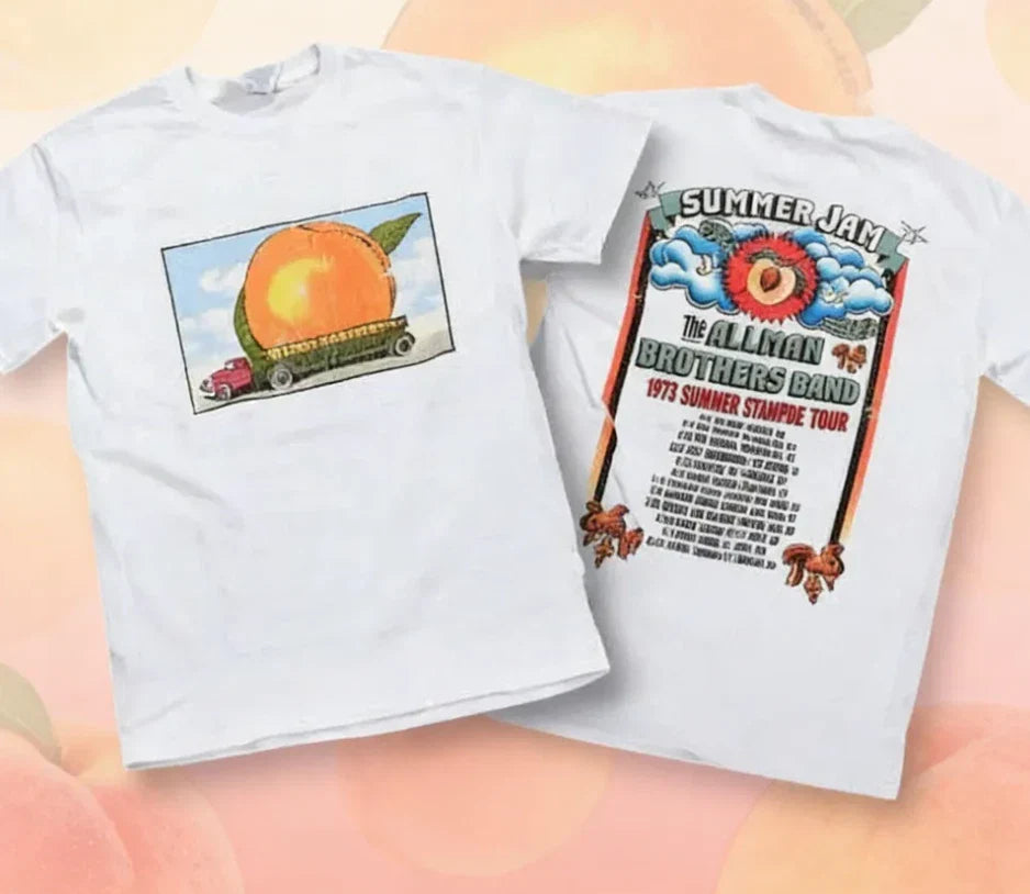 Allman Brothers EAT A PEACH 73 Summer Tour Tee T-shirtT tshirt Unisex T-shirt, Sweatshirt, Hoodie, Long Sleeve Tee - T-Shirt, Sweatshirt, Hoodie