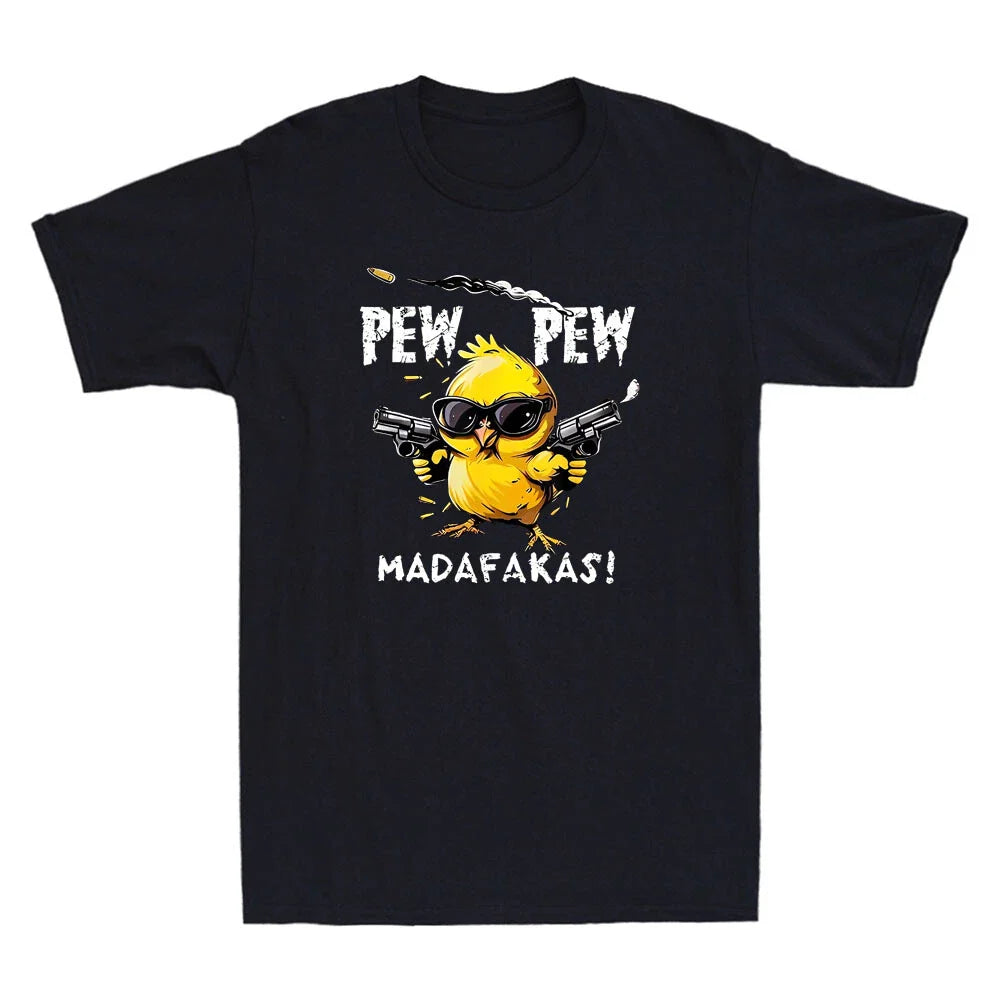 Pew Pew Madafakas Funny Glasses Chicken Hold Guns Meme Quote Retro Men's T-Shirt Unisex T-shirt, Sweatshirt, Hoodie, Long Sleeve Tee - T-Shirt, Sweatshirt, Hoodie