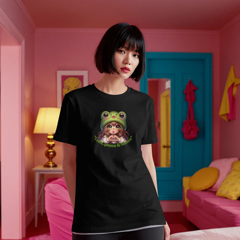T-Shirt | Cute Kawaii Illustration, Peace & Nature Unisex T-shirt, Sweatshirt, Hoodie, Long Sleeve Tee - T-Shirt, Sweatshirt, Hoodie