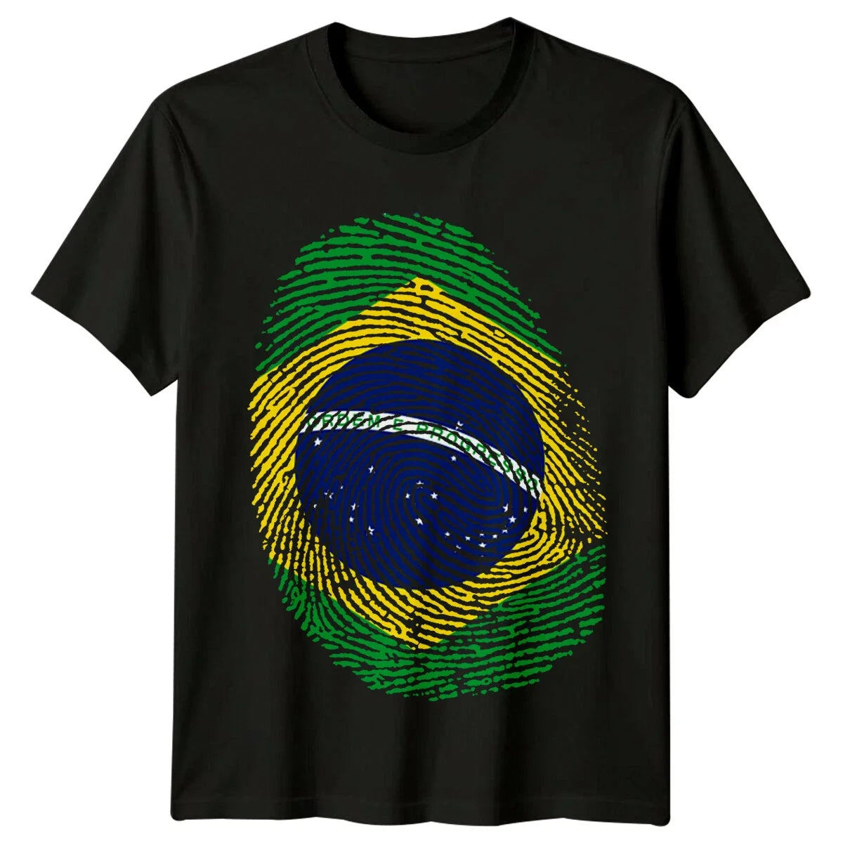 Brazil Flag Fingerprint Travel Mens T-Shirt South America Unisex T-shirt, Sweatshirt, Hoodie, Long Sleeve Tee - T-Shirt, Sweatshirt, Hoodie