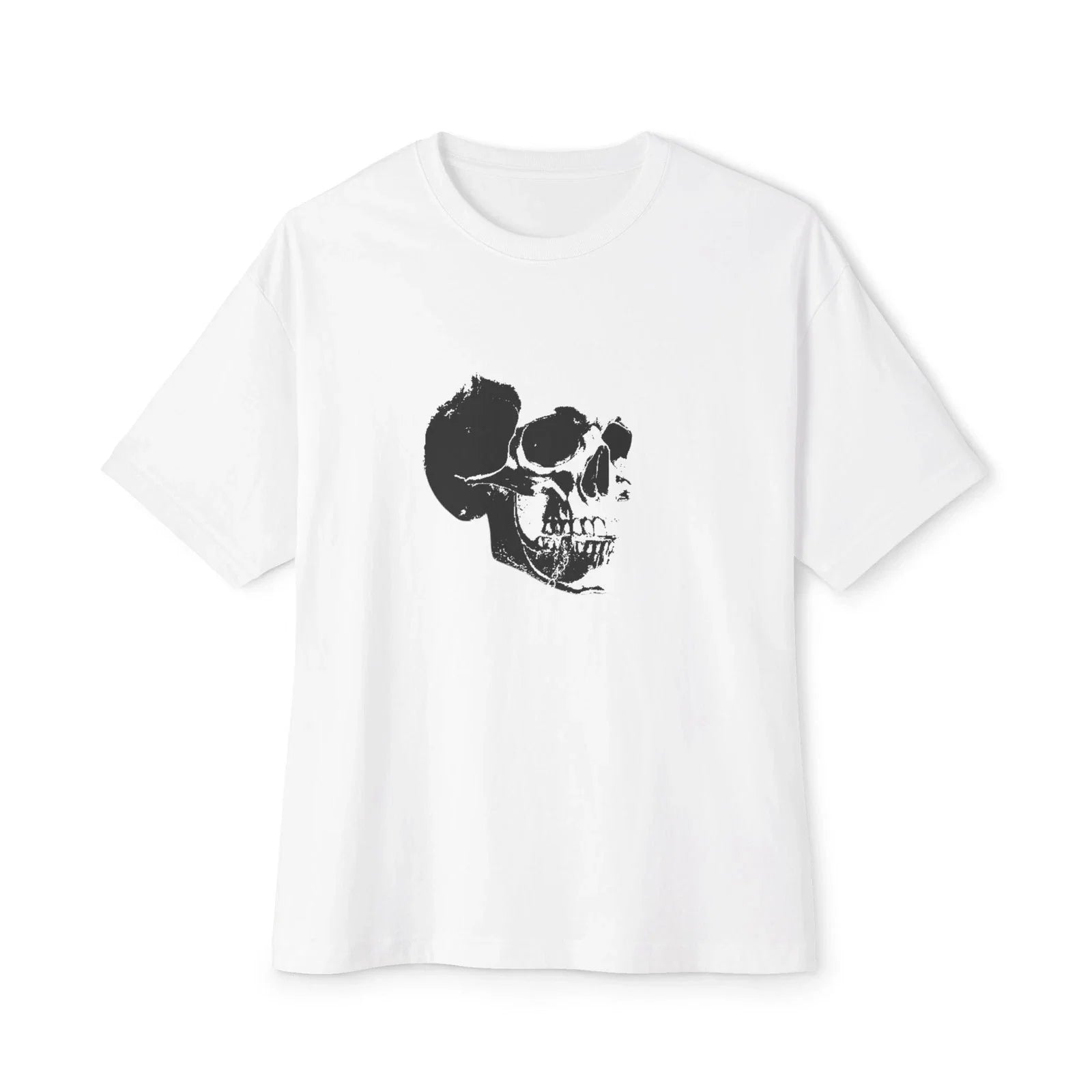 Distressed Black Skull Tee | Boxy T-Shirt Heavyweight Skull Y2K emo shirt Unisex T-shirt, Sweatshirt, Hoodie, Long Sleeve Tee - T-Shirt, Sweatshirt, Hoodie