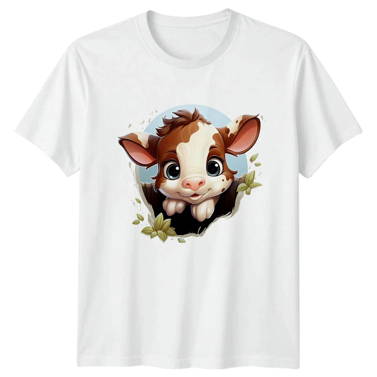 Cute Peeking Baby Cow T-Shirt Cow Animal Gift For Him And Her Unisex T-shirt, Sweatshirt, Hoodie, Long Sleeve Tee - T-Shirt, Sweatshirt, Hoodie