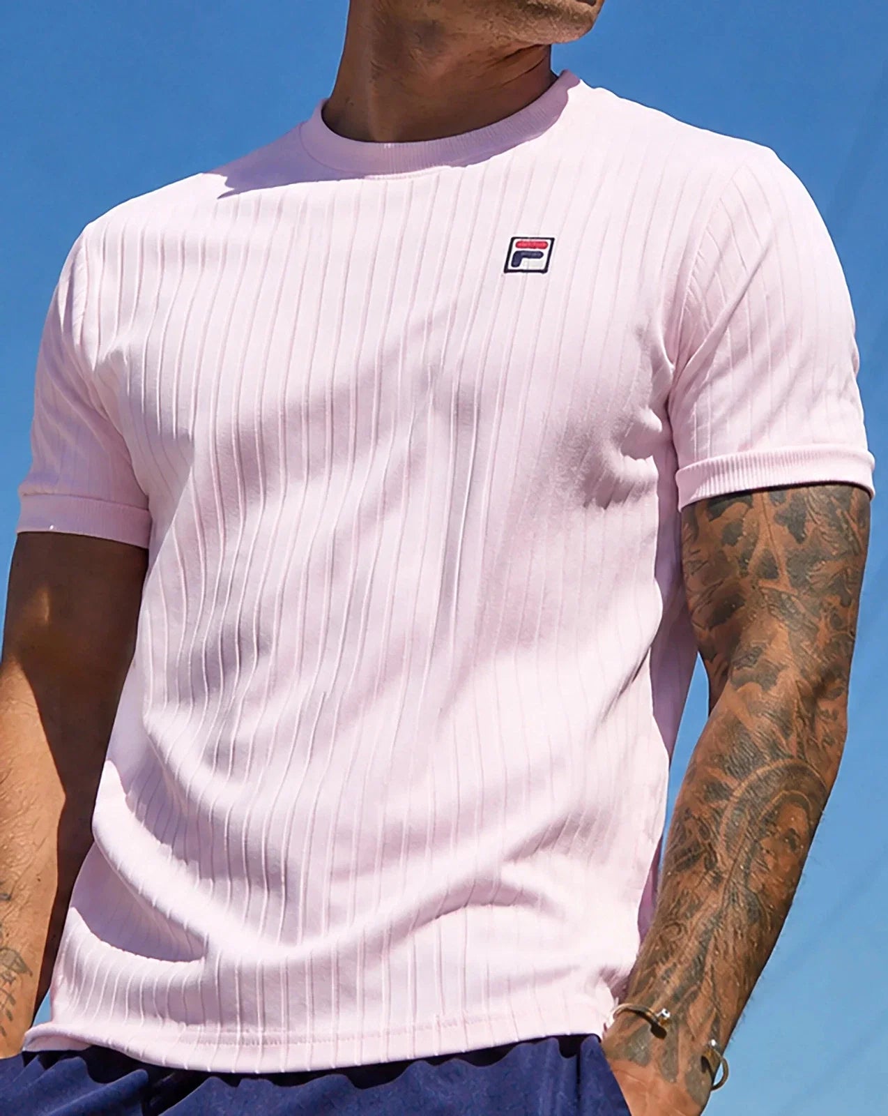 Fila Vintage Easton Ribbed T Shirt Soft Pink Unisex T-shirt, Sweatshirt, Hoodie, Long Sleeve Tee - T-Shirt, Sweatshirt, Hoodie